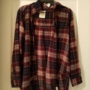 American Eagle Purple Flannel button down